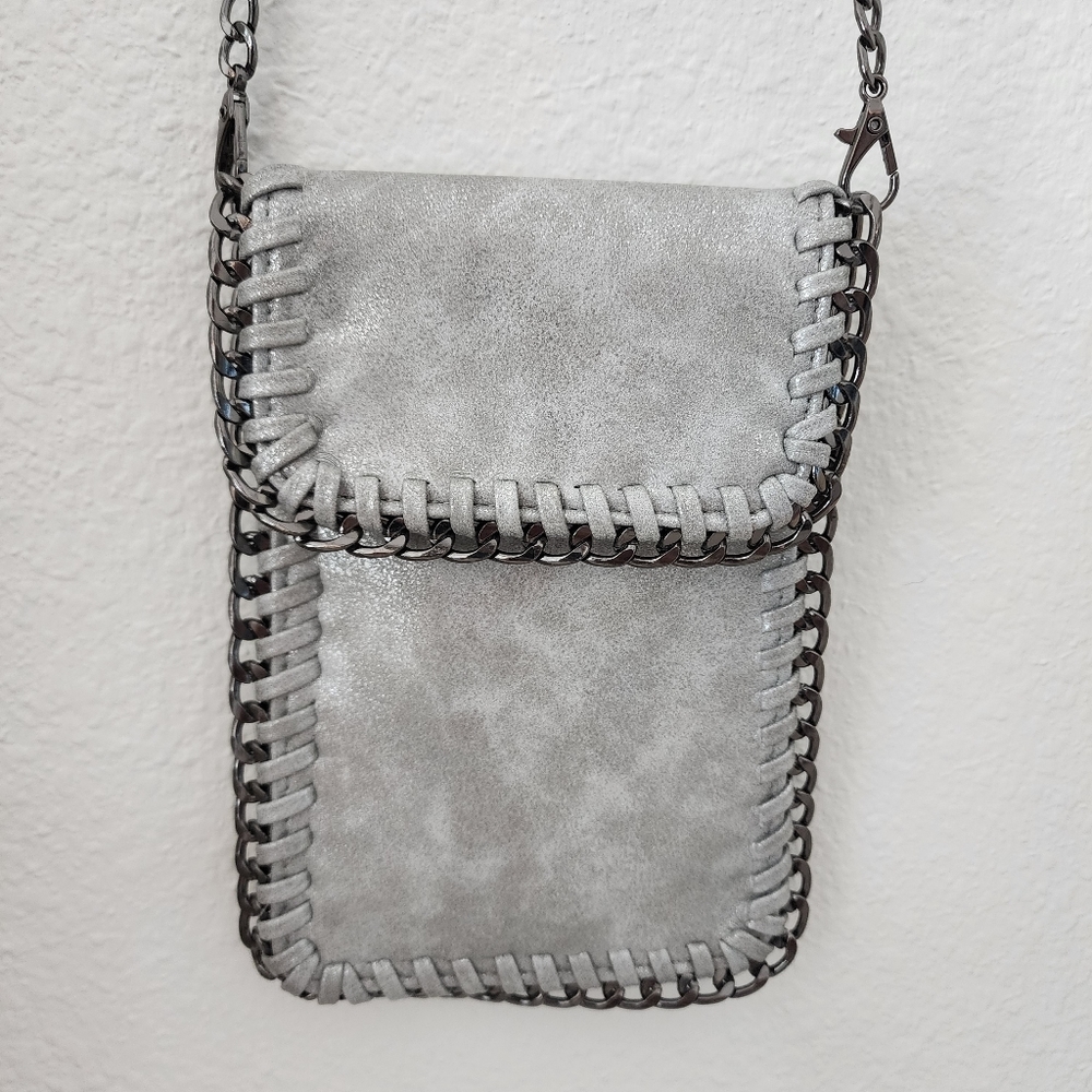 NWOT Crossbody/clutch with gunmetal hardware